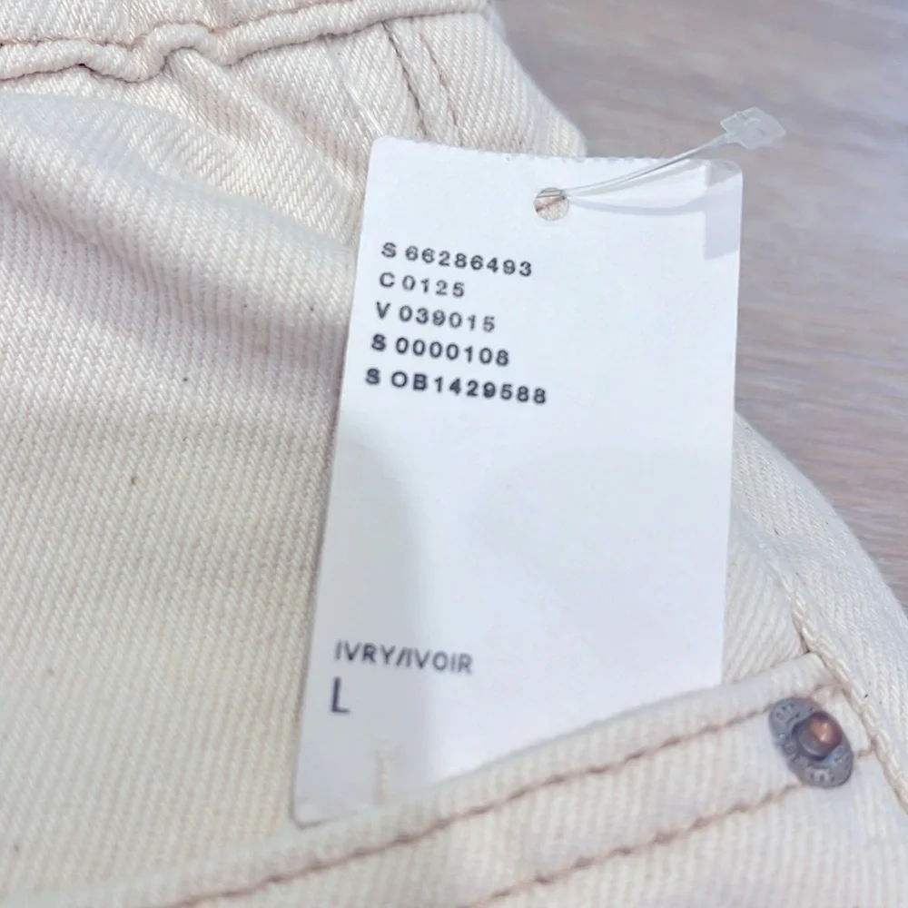 NWT Urban Outfitters BDG A-Line Cutoff Ivory High-Rise Baggy Denim shorts